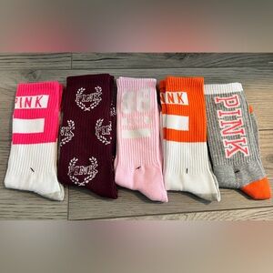 Lot of 5 Pairs VS Pink Mid-Calf 🧦 Socks